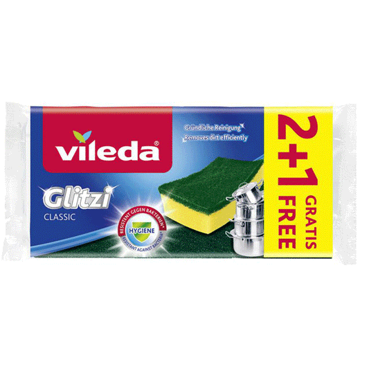 VILEDA GLITZI CRYSTAL ANTIBACTERIAL 3PCS NEW