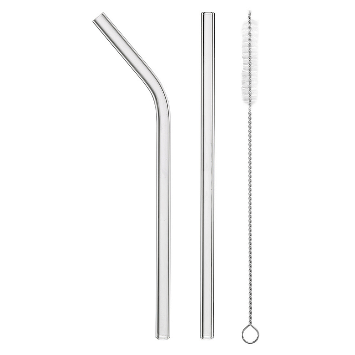 GLASS STRAWS X6 + BRUSH