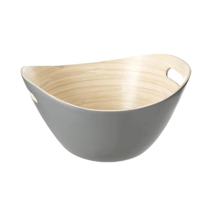 BAMBOO SALAD BOWL GREY 30X26