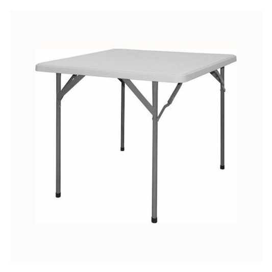 FOLDING LEGS SQUARE TABLE 80X80X74CM WHITE