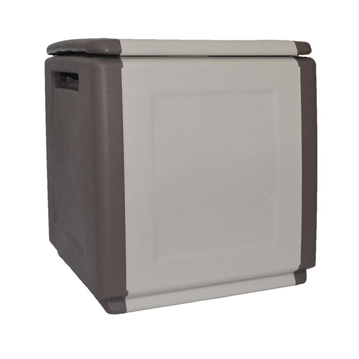 TRUNK PLASTIC 540X530X570MM DOVE GREY/WHITE