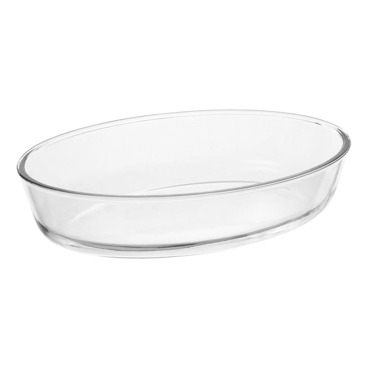 GLASS OVAL DISH+LID 30X21