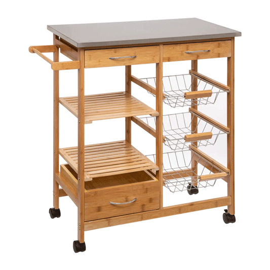 BAMBOO+IRON TROLLEY BS