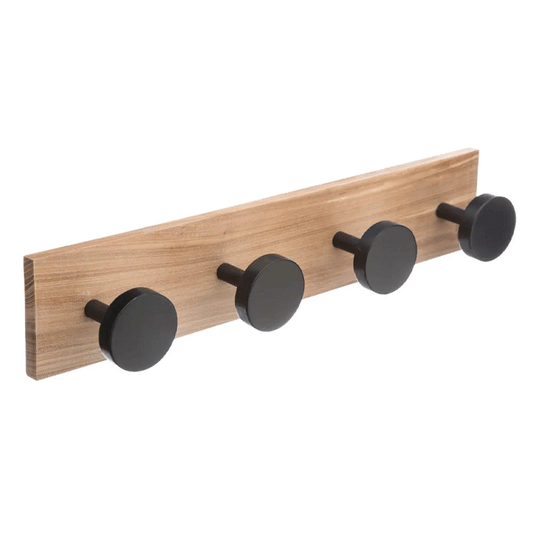 HOOKS WOOD BLACK X4