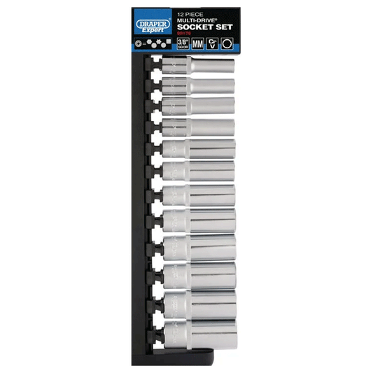MULTI-DRIVE DEEP SOCKET SET 3/8" 12PCS
