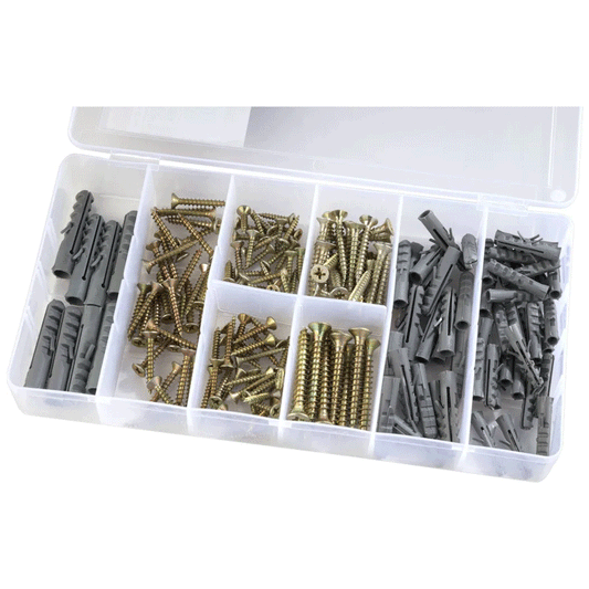 SCREW AND WALL PLUG ASSORTMENT 178PCS