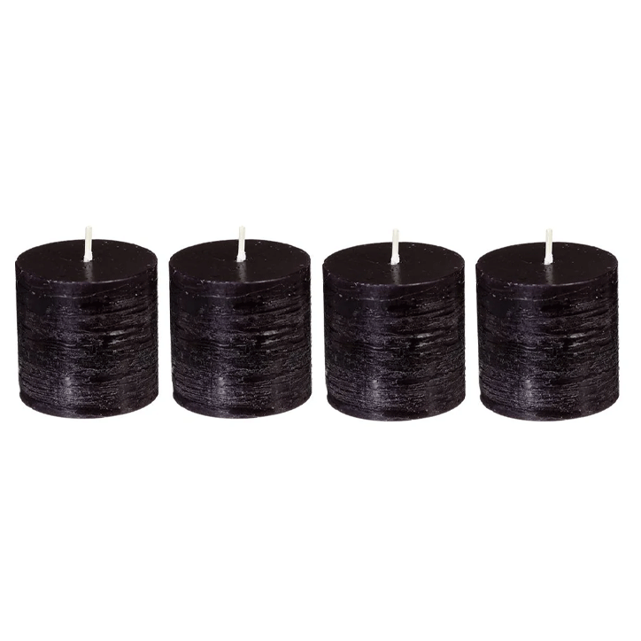 RUSTIC VTV CANDLE BLACK S/4