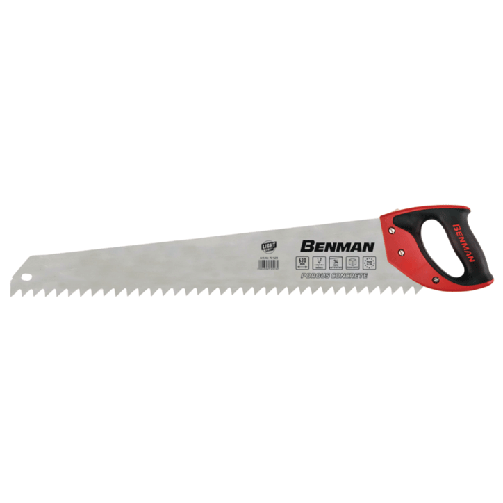 HAND SAW FOR POROUS CONCRETE WITH ERGO GRIP 34TPI 63CM BENMAN