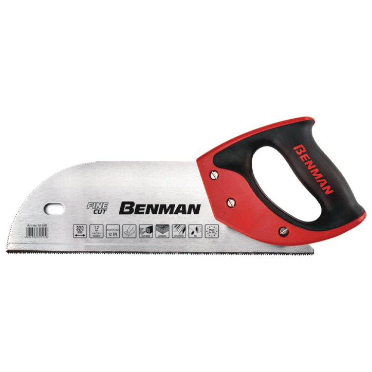 VENEER SAW FINE CUT WITH 3D TEETH & ERGO GRIP 12TPI 32CM BENMAN