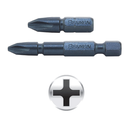 SCREW BIT SUPER PZ2X50MM TORSION IMPACT BENMAN 2PCS