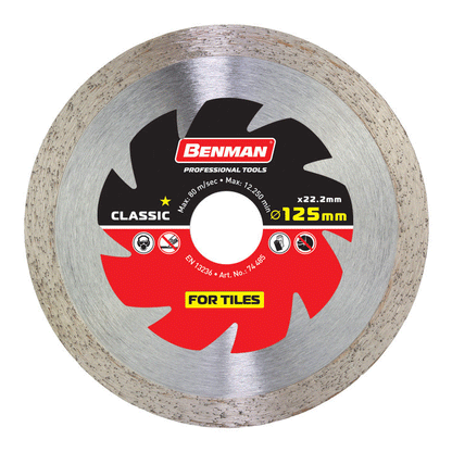 DIAMOND CUTTING BLADE FOR TILES CLASSIC 115X1.8X10MM BENMAN
