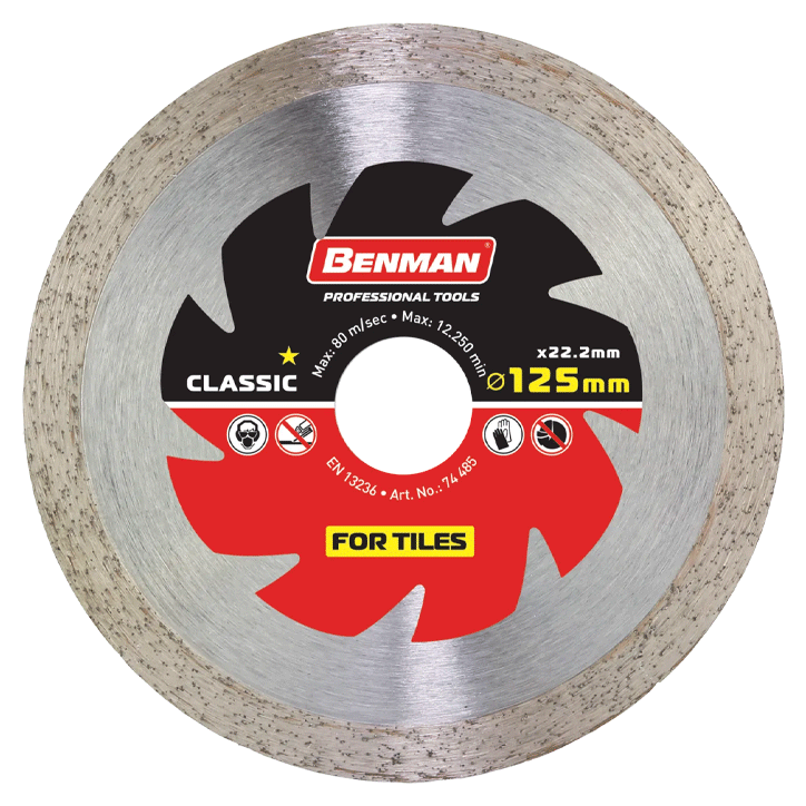 DIAMOND CUTTING BLADE FOR TILES CLASSIC 125X1.8X10MM BENMAN