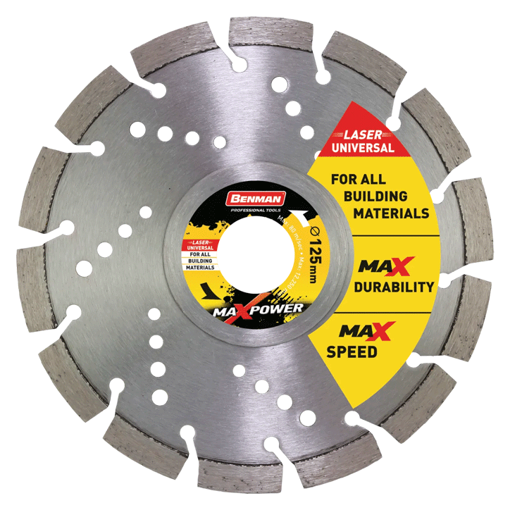 DIAMOND CUTTING BLADE MAXPOWER LASER UNIVERSAL 115X2,4X10MM BENMAN