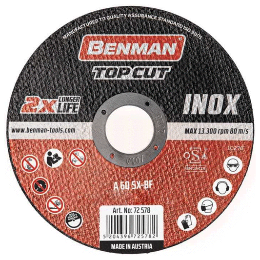 CUTTING DISC TOPCUT FOR ΙΝΟΧ 125X1MM BENMAN