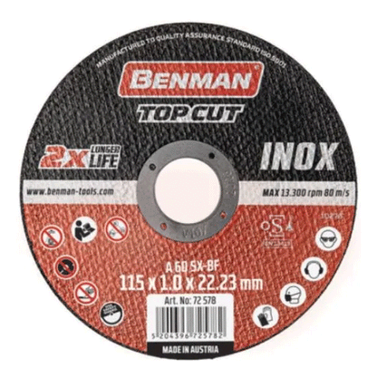 CUTTING DISC TOPCUT FOR ΙΝΟΧ 180X1.6MM BENMAN