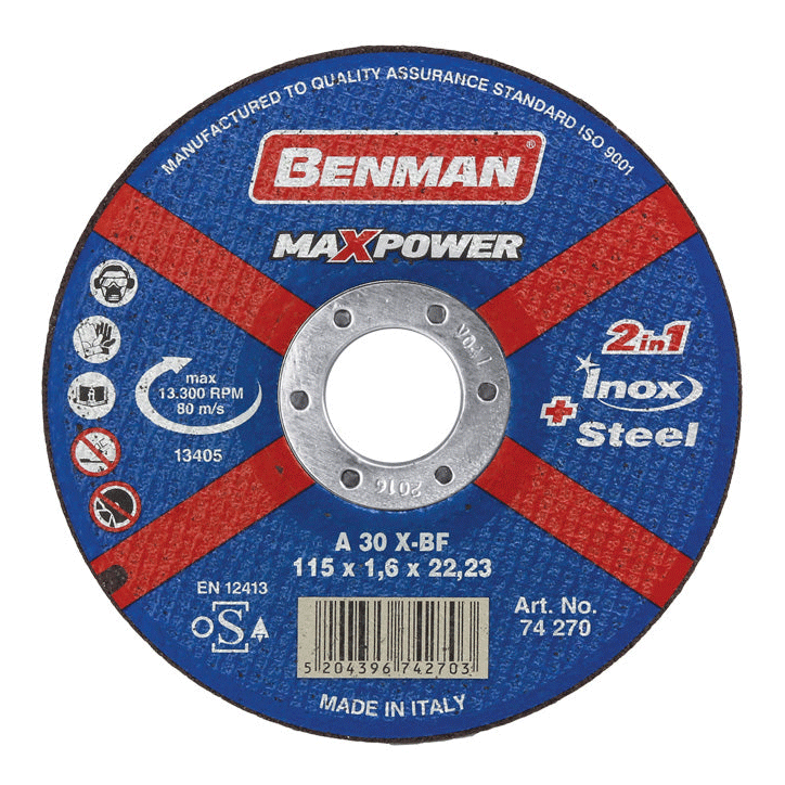CUTTING DISC PROFESSIONAL SERIES FOR ΙΝΟΧ-STEEL 115X2.5MM BENMAN