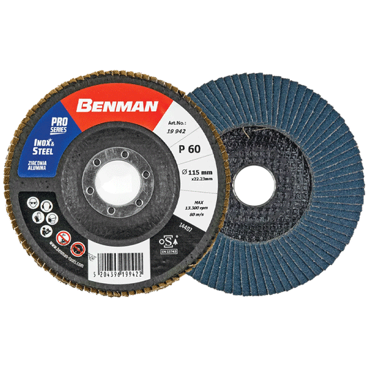 PROFESSIONAL SERIES ZIRCONIA FLAP DISC DEPRESSED 125X100MM BENMAN