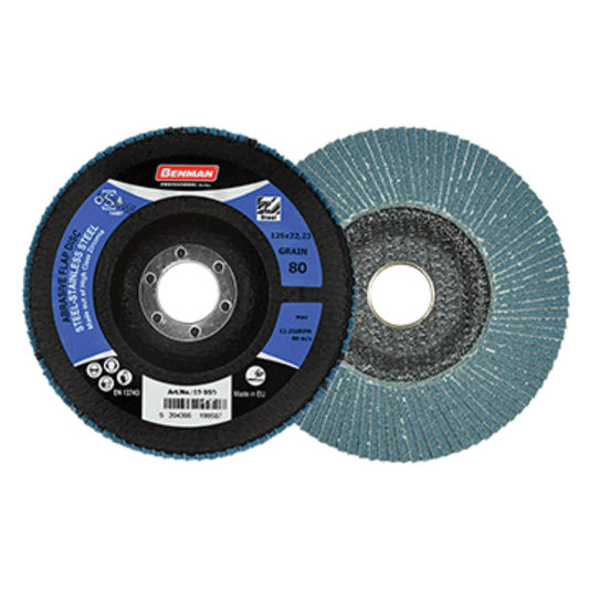 PROFESSIONAL SERIES ZIRCONIA FLAP DISC DEPRESSED 125X80MM BENMAN