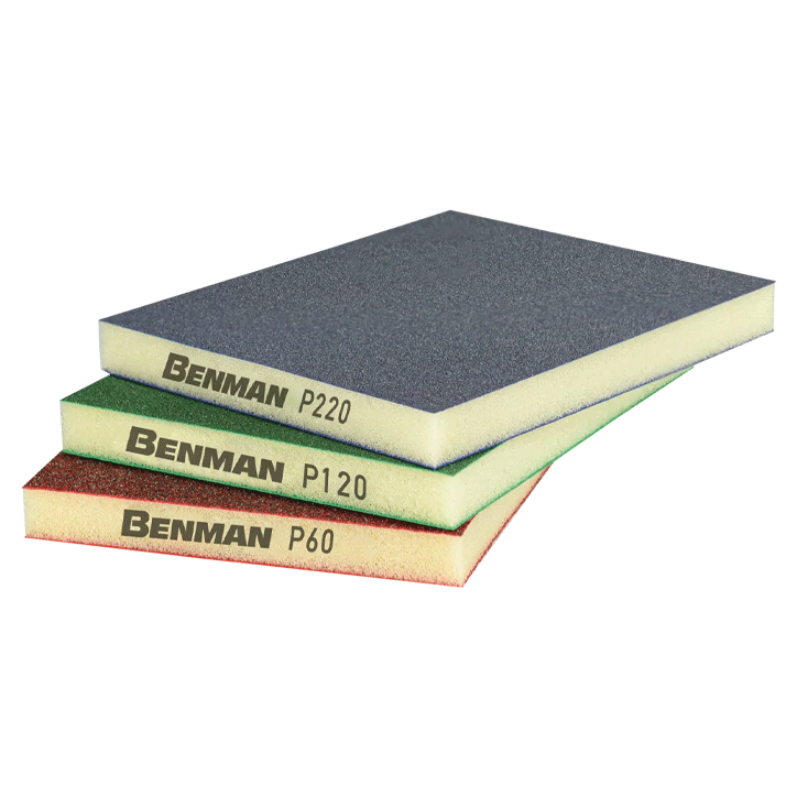 P220 2-SIDED SANDING PAD BLUE 123X98X12,5MM BENMAN