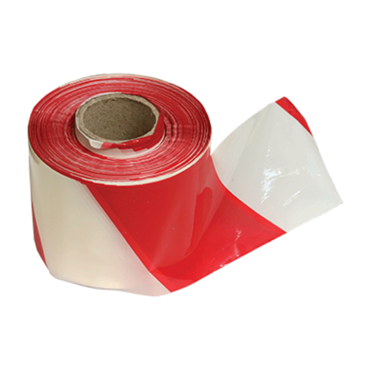 WARNING TAPE 200MX7CM RED/WHITE MORRIS